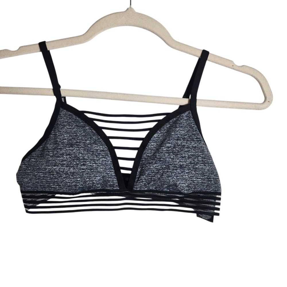 Pink Victoria's Secret Ultimate Gray Space Dye Strappy Caged Bralette Large